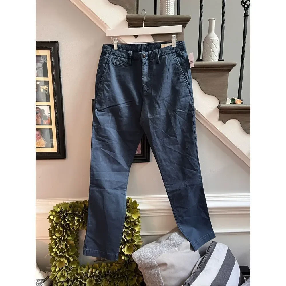 Gap Blue Sunwashed Khaki Pants sz 31X32 NWT